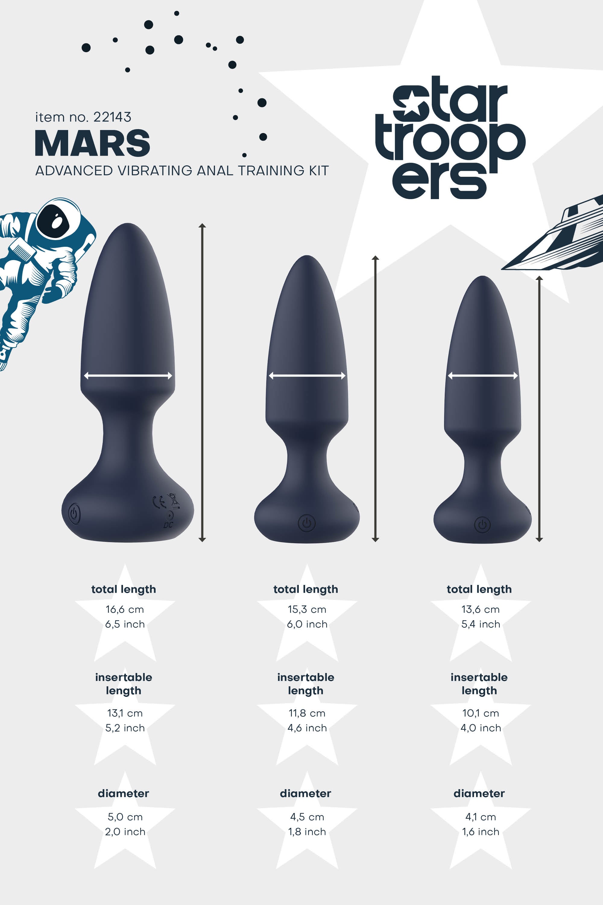 KIT DI ALLENAMENTO ANALE VIBRANTE AVANZATO STARTROOPERS MARS
