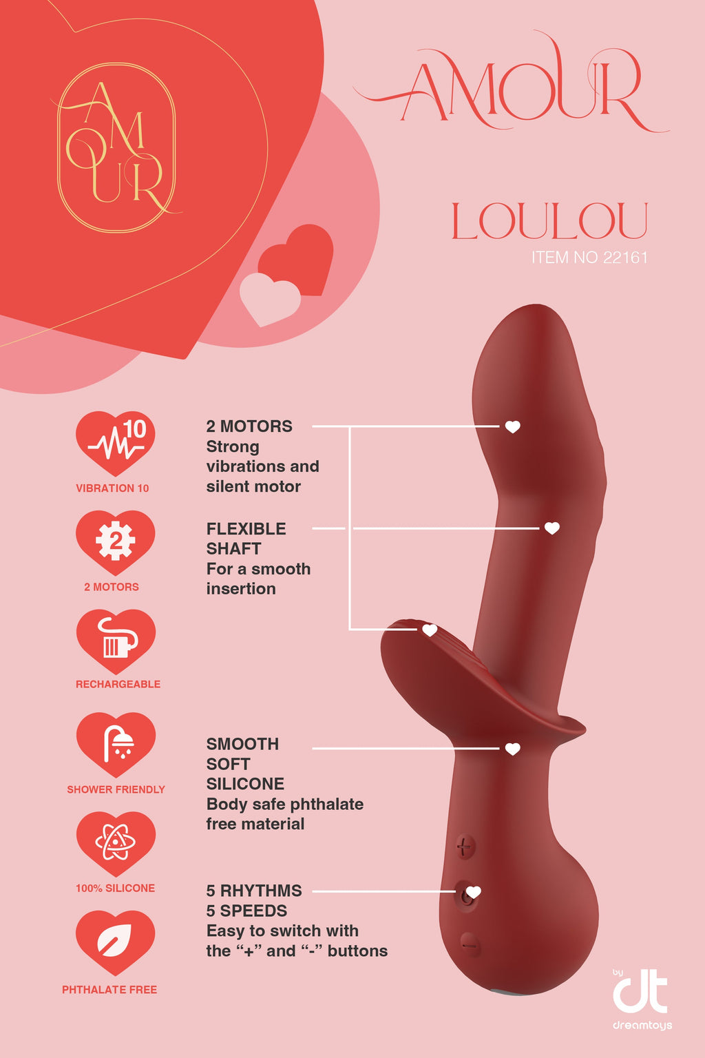 VIBRATORE DUO PUNTO G FLESSIBILE AMOUR LOULOU
