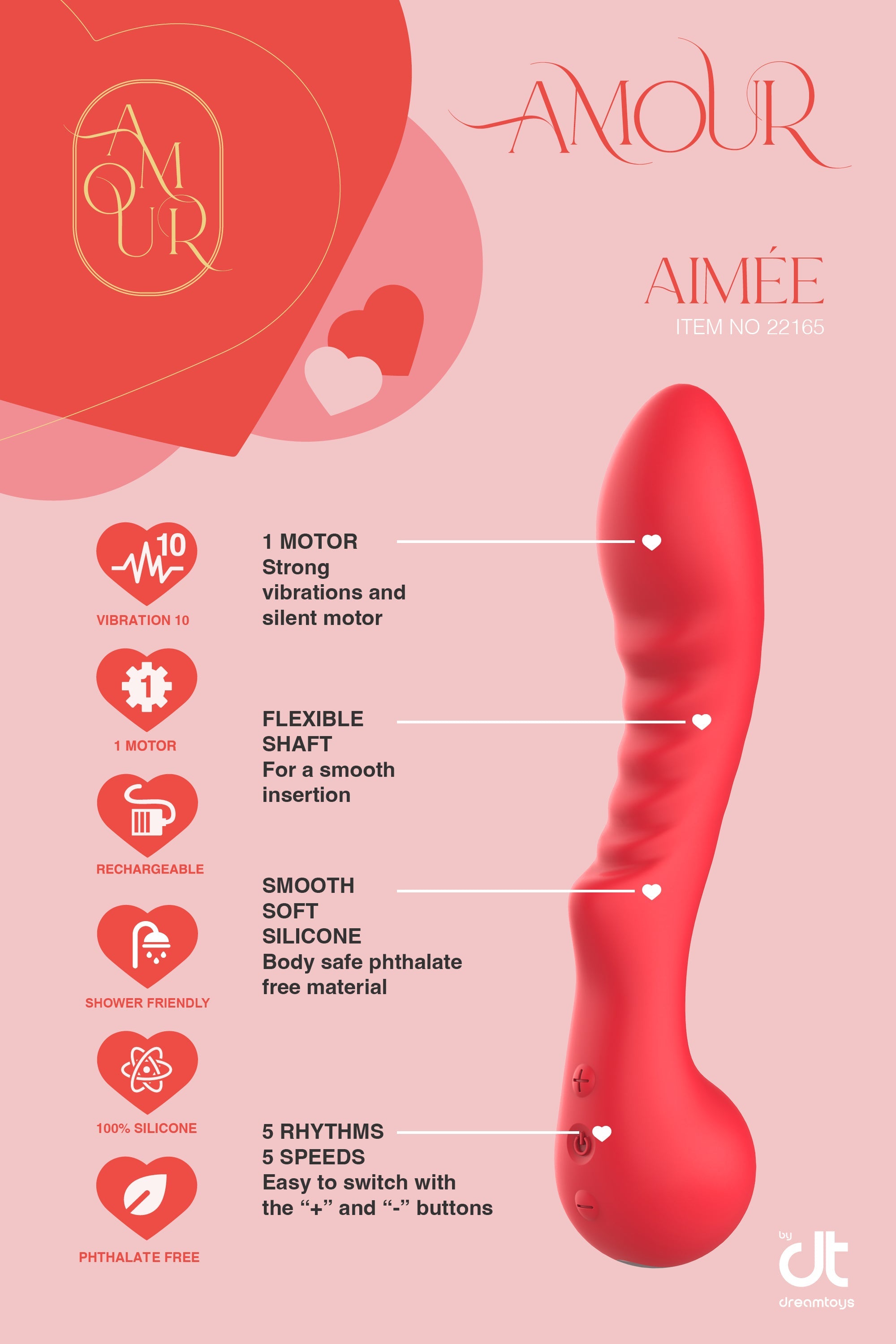 VIBRATORE FLESSIBILE PUNTO G AMOUR AIMEE