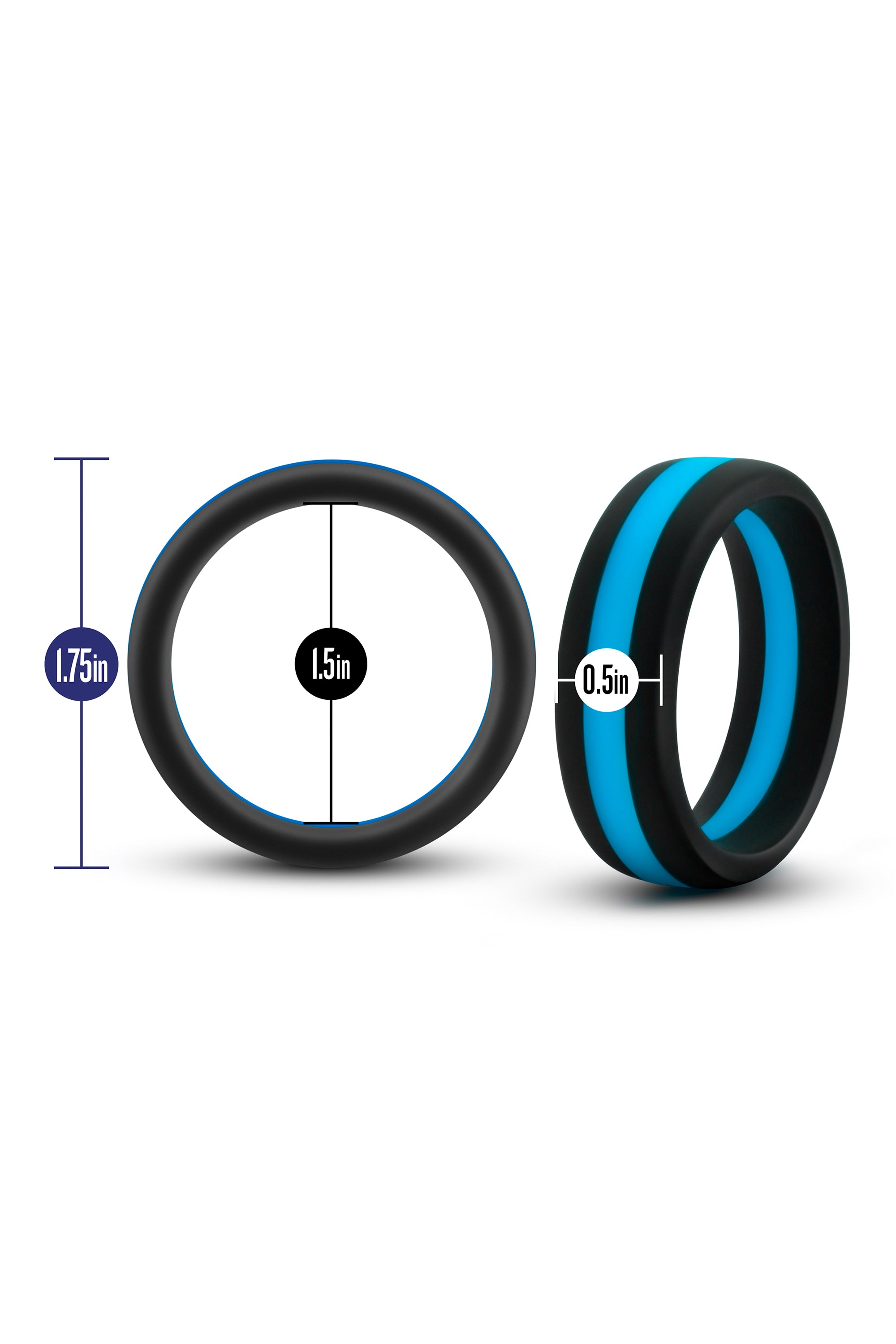 ANELLO PER IL PENE GO PRO IN SILICONE PERFORMANCE NERO/BLU