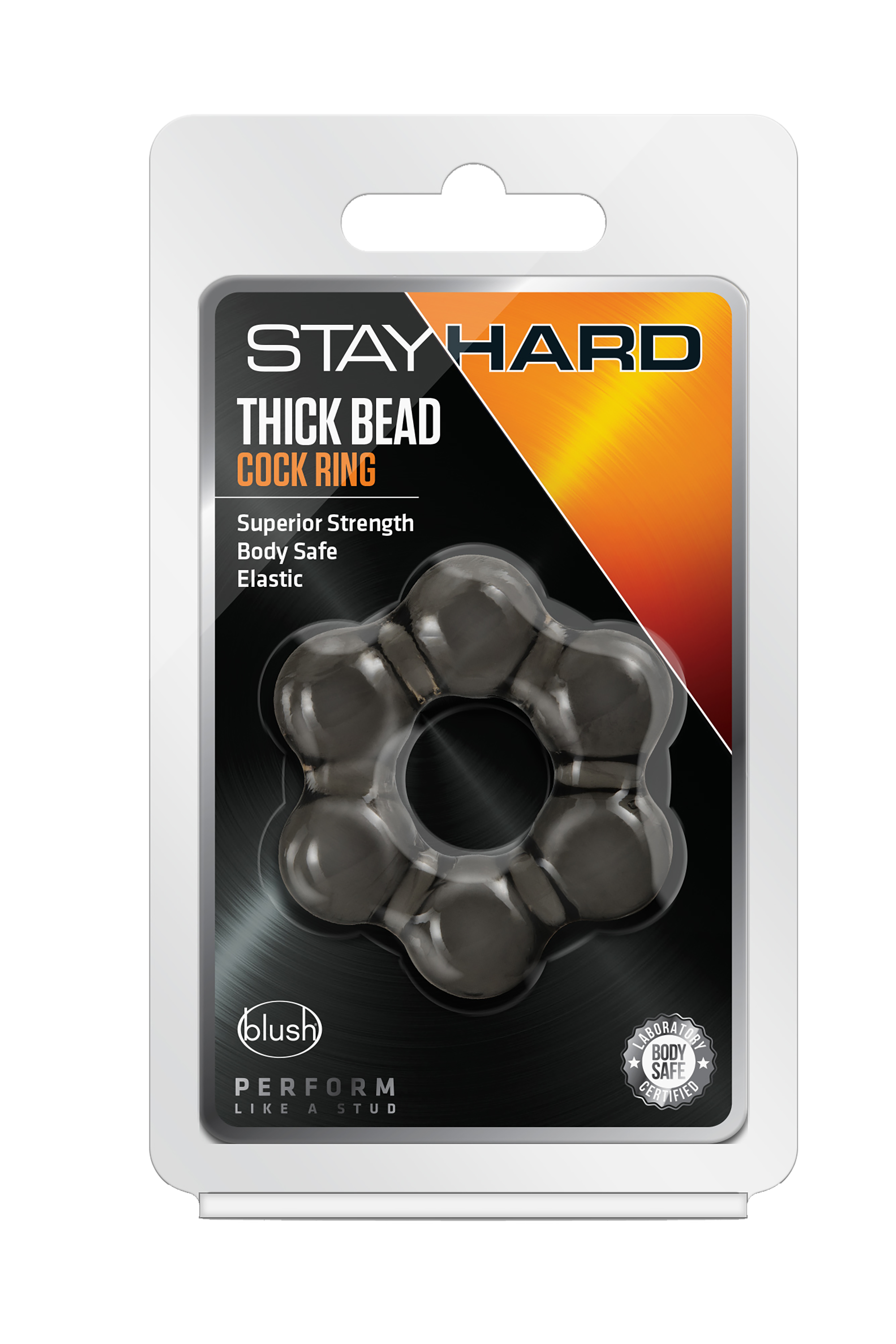 ANELLO PER IL PENE CON PERLINE SPESSE STAY HARD NERO
