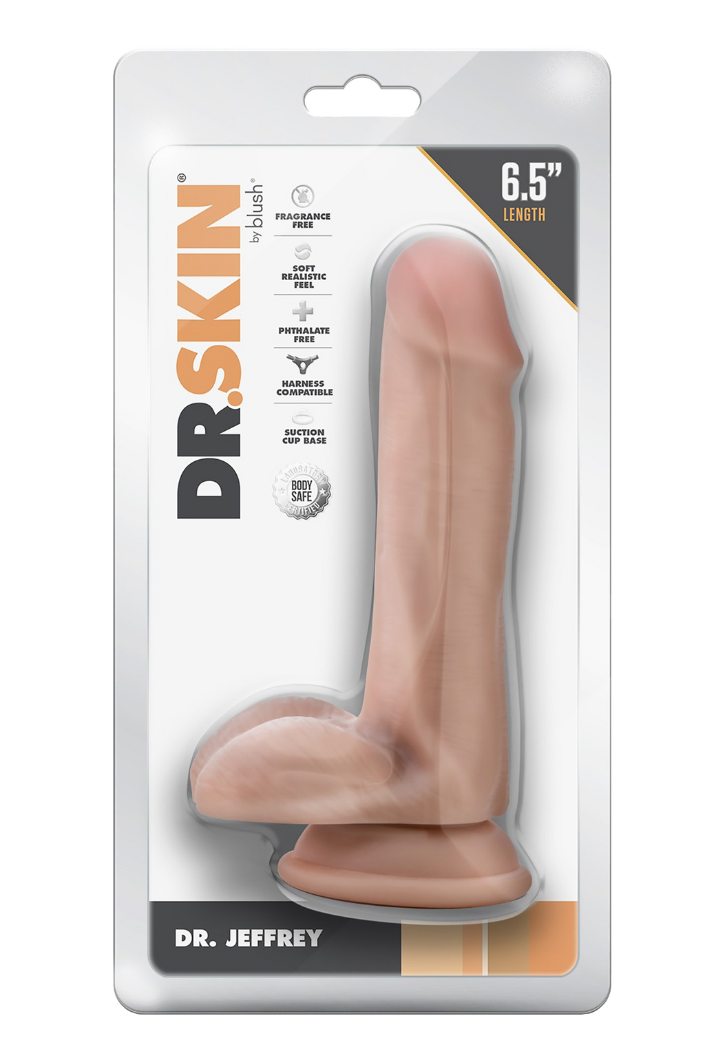DR. SKIN DR. JEFFREY DILDO DA 6,5 POLLICI CON PALLE BEIGE