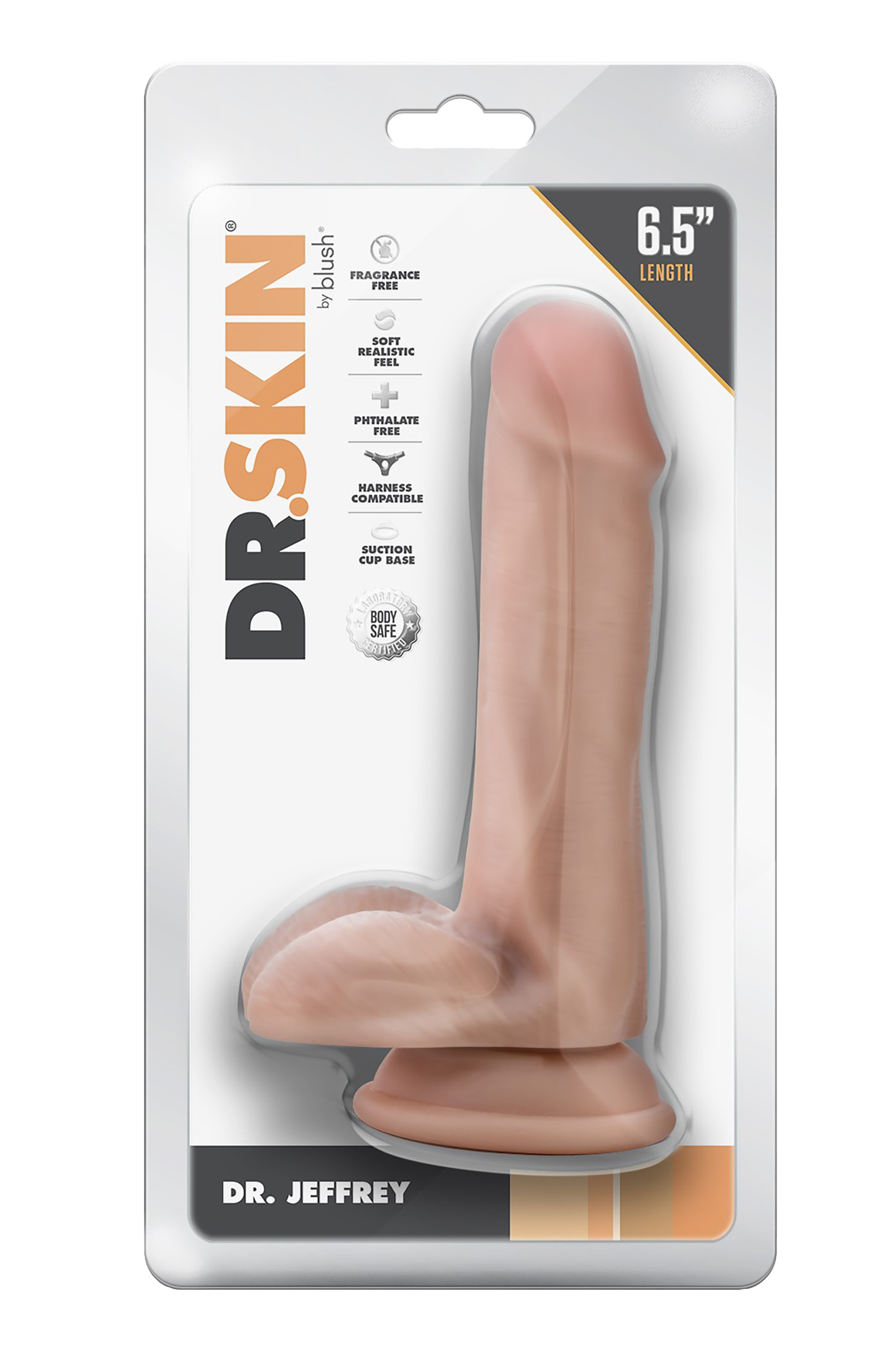 DR. SKIN DR. JEFFREY DILDO DA 6,5 POLLICI CON PALLE BEIGE