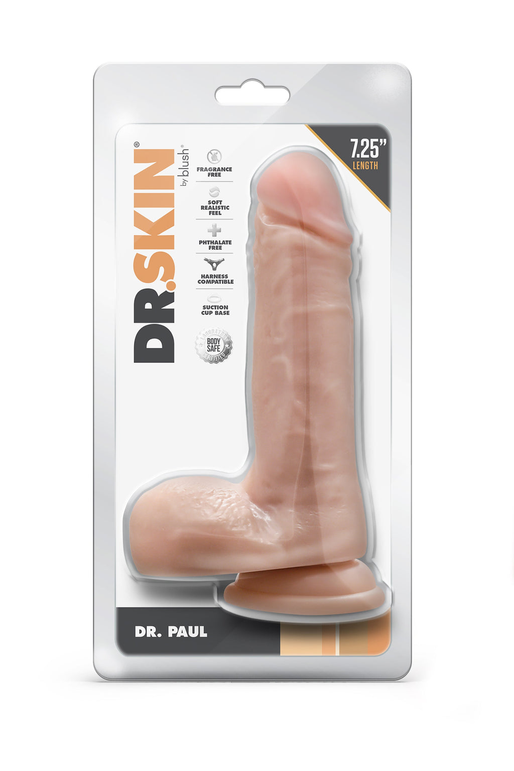 DR. SKIN DR. PAUL DILDO DA 7,25 POLLICI CON PALLE BEIGE