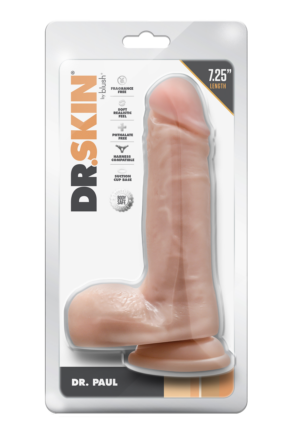 DR. SKIN DR. PAUL DILDO DA 7,25 POLLICI CON PALLE BEIGE