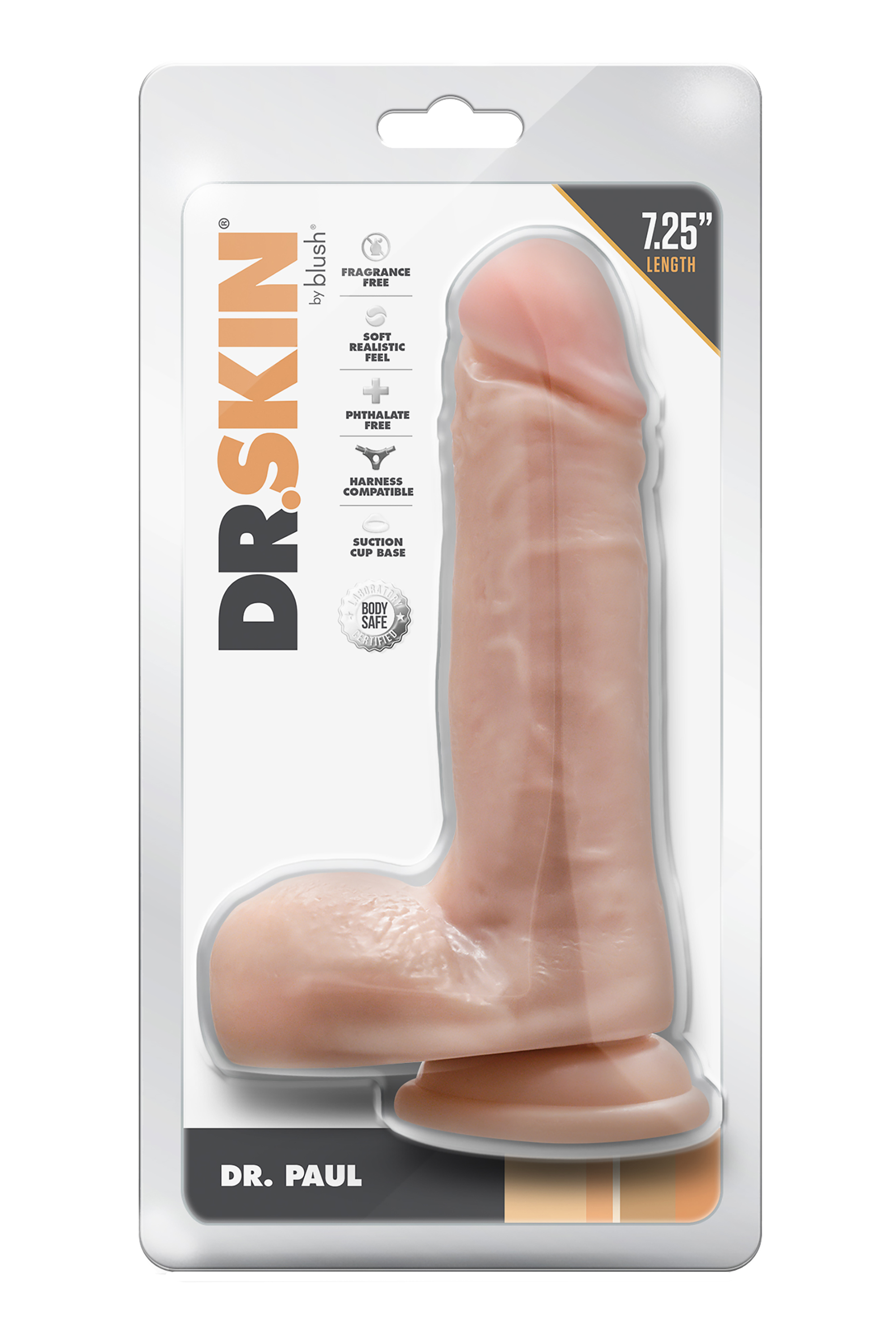 DR. SKIN DR. PAUL DILDO DA 7,25 POLLICI CON PALLE BEIGE