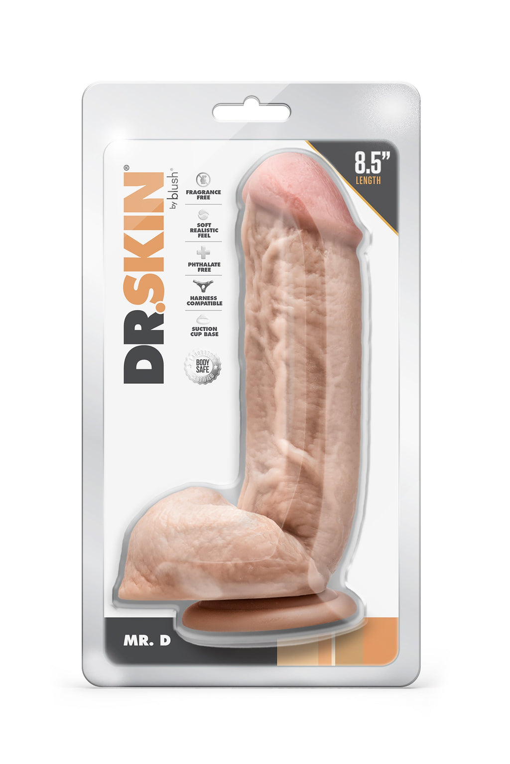 DR. SKIN MR. D DILDO DA 8,5 POLLICI CON PALLE BEIGE