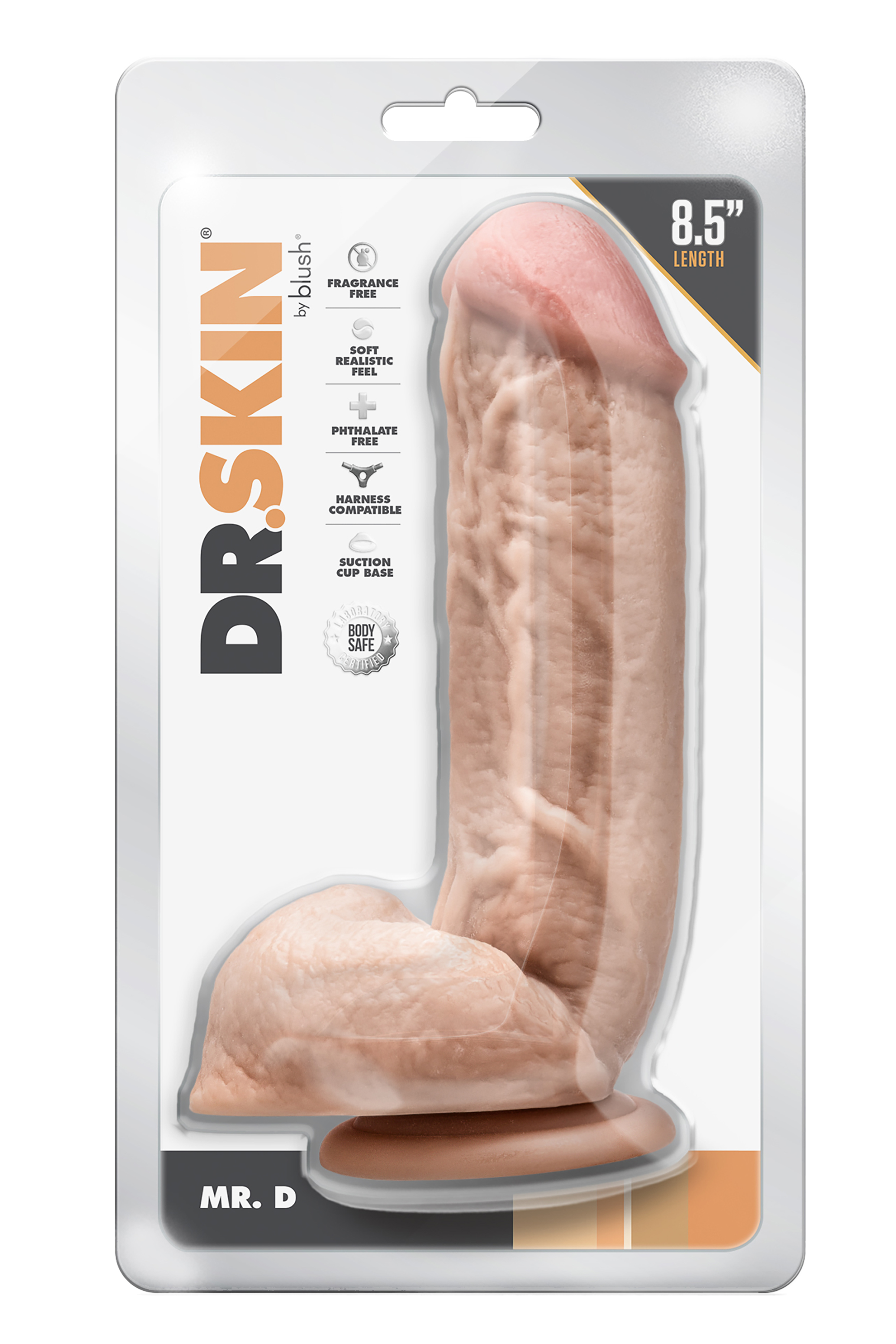 DR. SKIN MR. D DILDO DA 8,5 POLLICI CON PALLE BEIGE