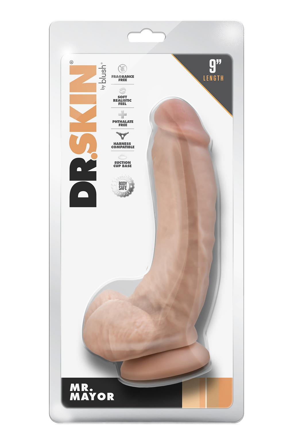 DR. SKIN MR. MAYOR DILDO DA 9 POLLICI CON PALLE BEIGE