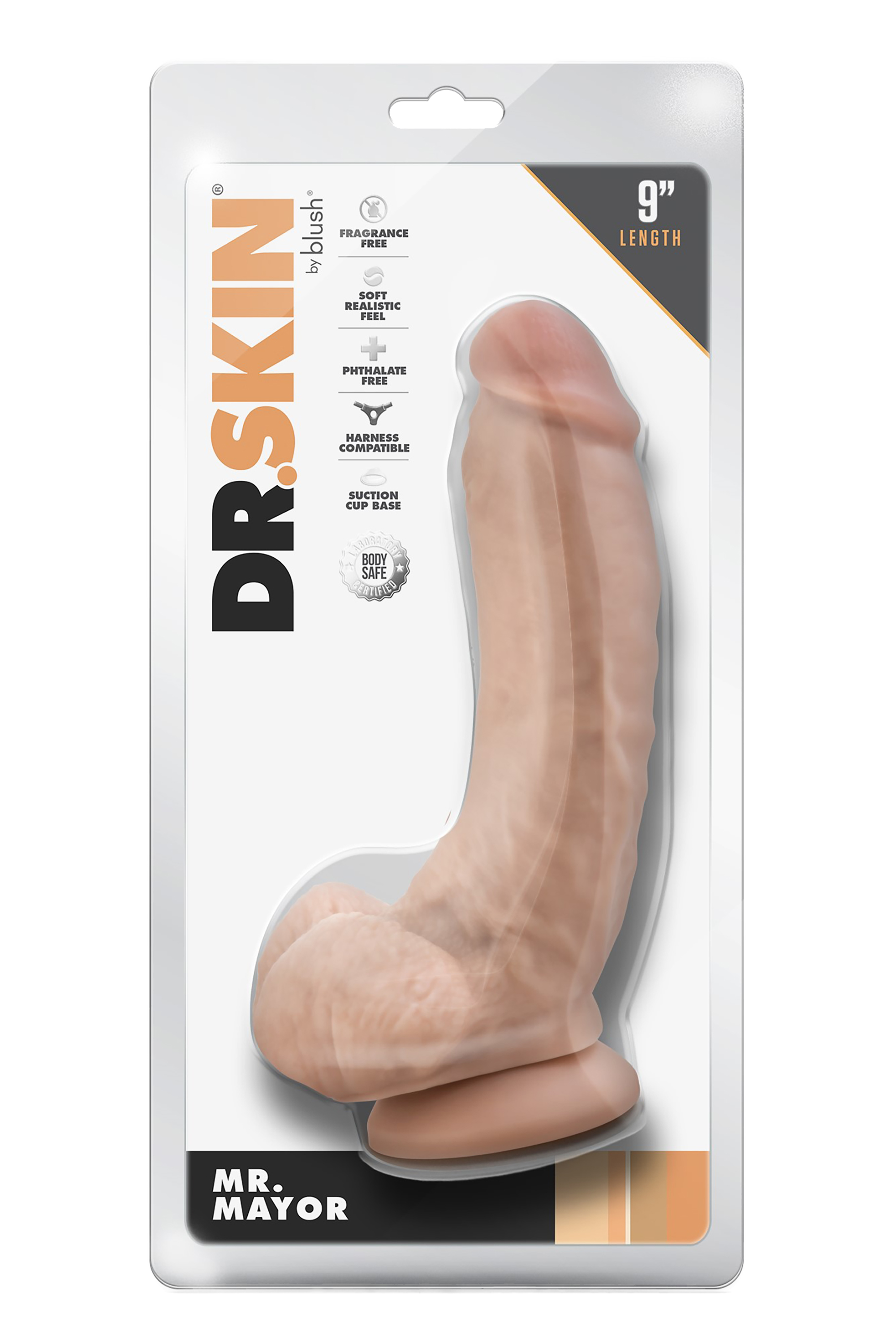 DR. SKIN MR. MAYOR DILDO DA 9 POLLICI CON PALLE BEIGE