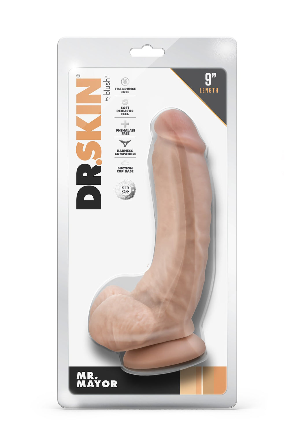 DR. SKIN MR. MAYOR DILDO DA 9 POLLICI CON PALLE BEIGE