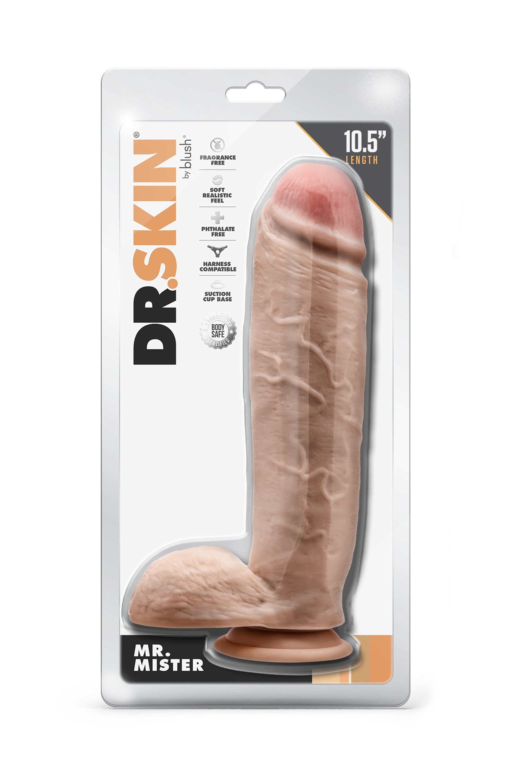 DR. SKIN MR. MISTER DILDO DA 10,5 POLLICI CON PALLE BEIGE