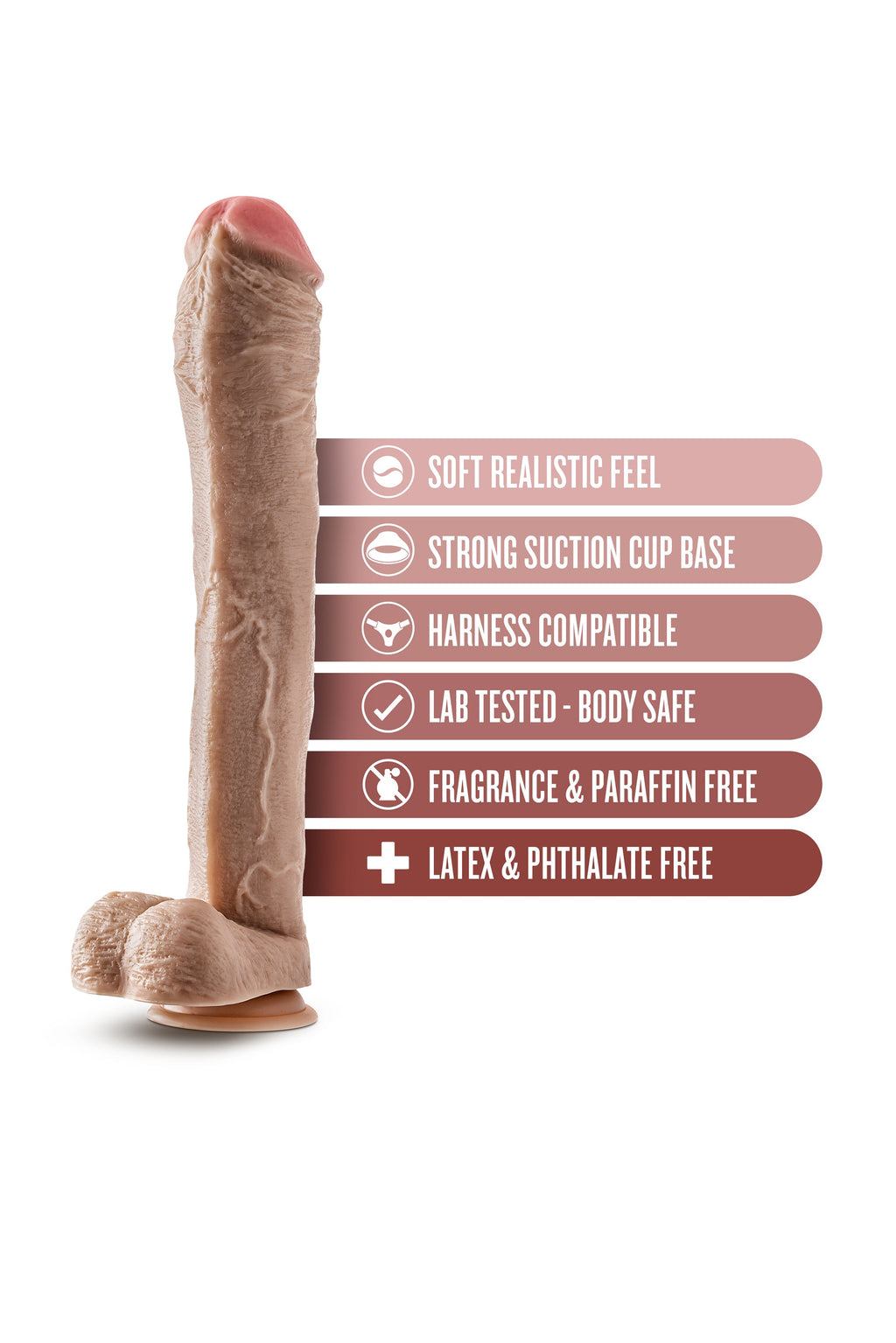 DR. SKIN MR. ED DILDO DA 13 POLLICI CON PALLE BEIGE