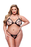 BACI 2 PEZZI REGGISENO PEEK-A-BOO E PERIZOMA SENZA CAVALLO NERO, QS