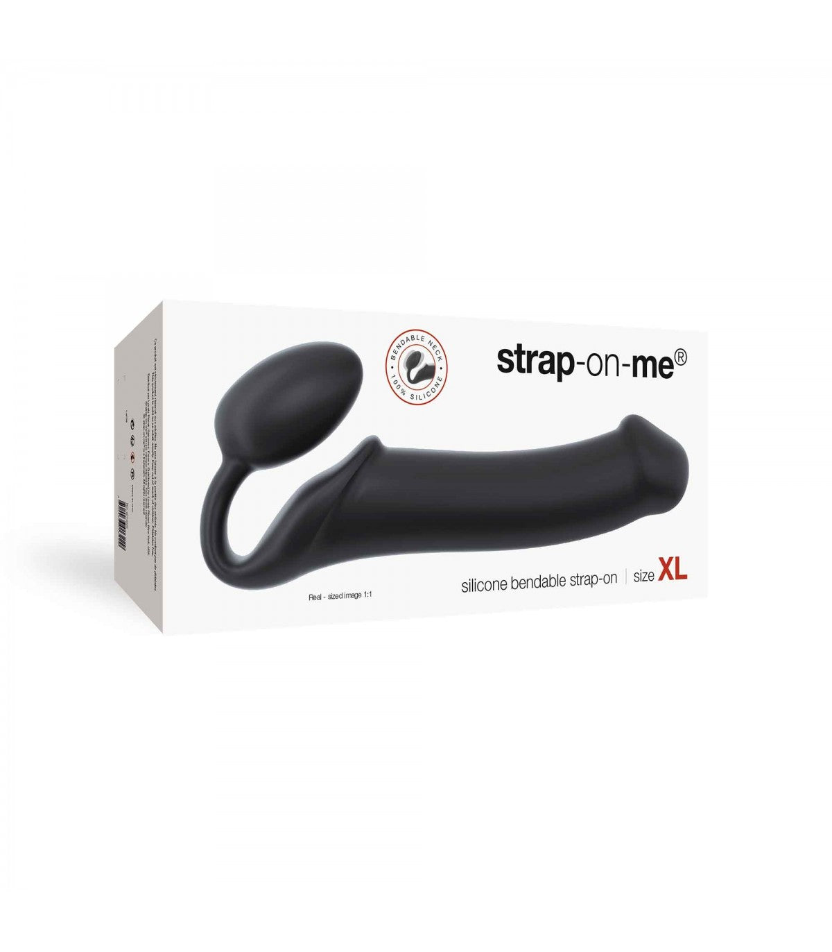 IMBRACATURA DILDO STRAP-ON FLESSIBILE MORBIDO SILICONE NERO XL