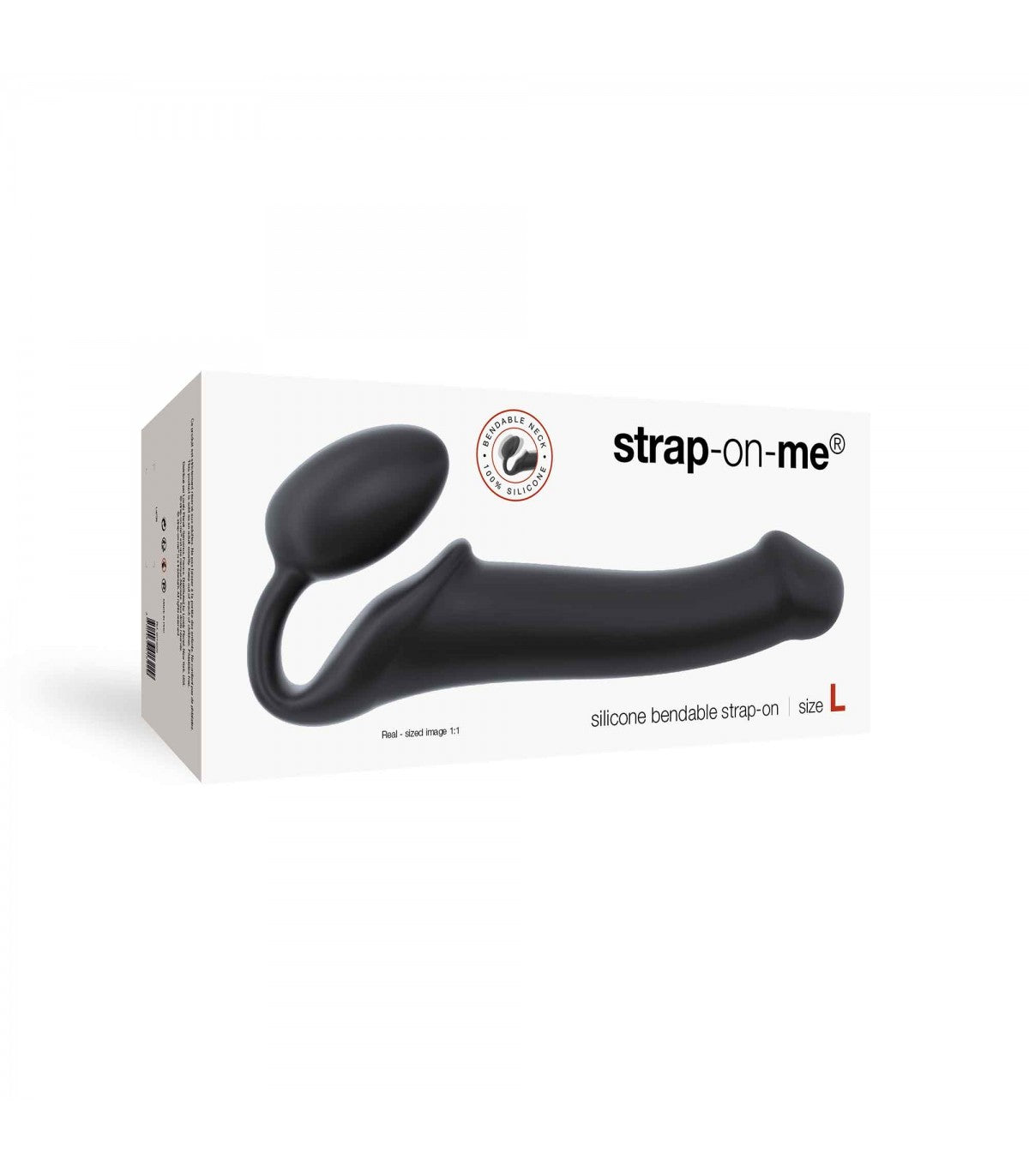 IMBRACATURA DILDO STRAP-ON FLESSIBILE MORBIDO SILICONE NERO L