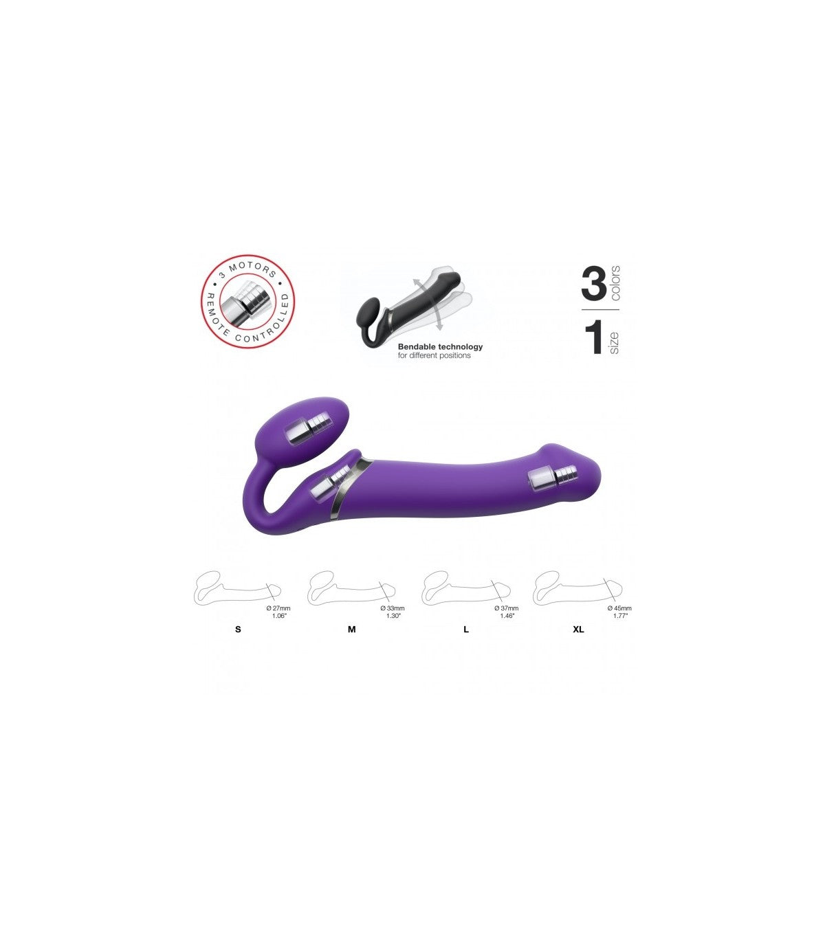 Cablaggio USB a doppia vibrazione in silicone flessibile con controllo XL viola