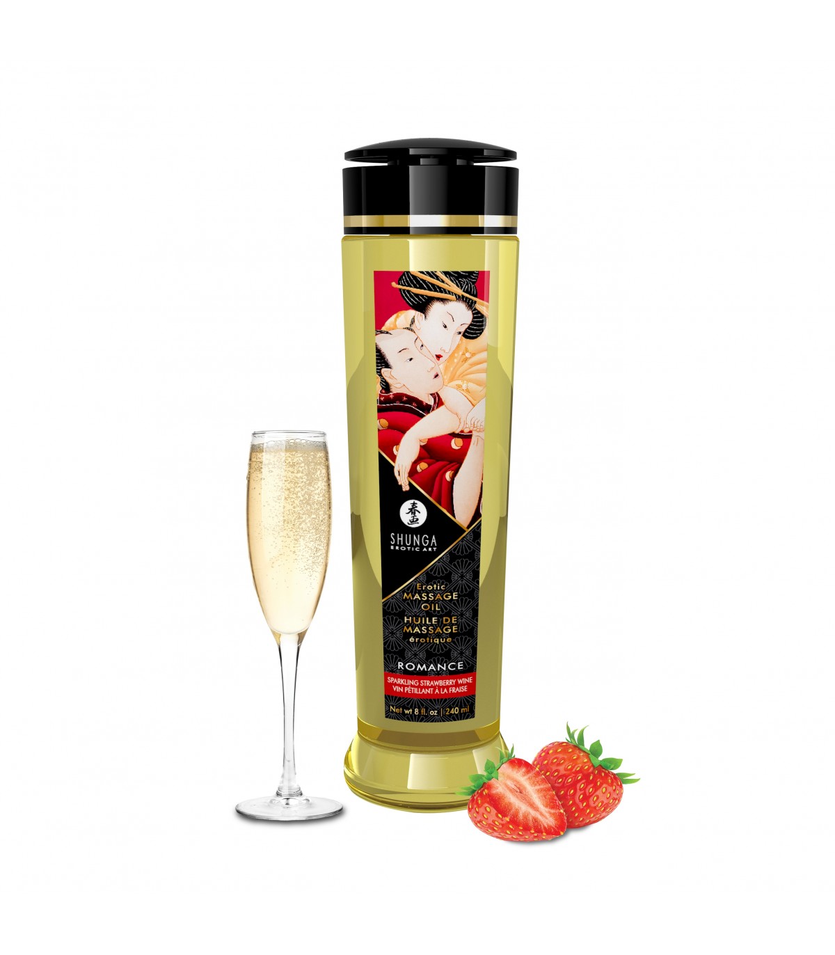 OLIO DA MASSAGGIO ROMANCE FRAGOLA CHAMPAGNE 240 ML