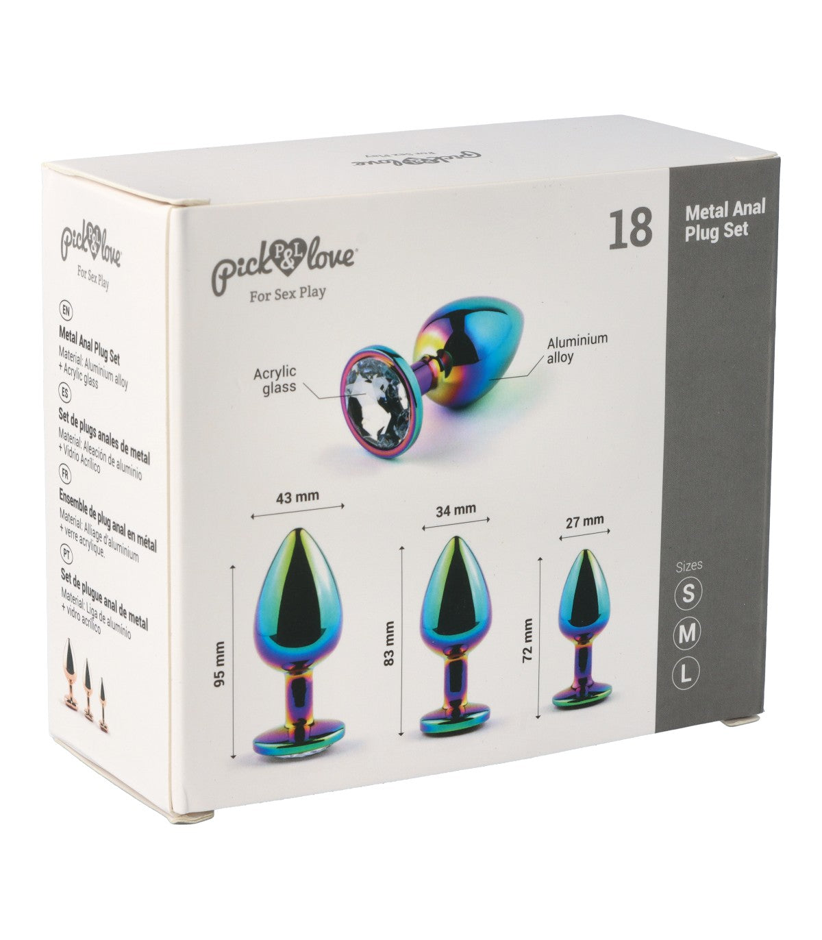 SET DI PLUG ANALI IN METALLO N. 18