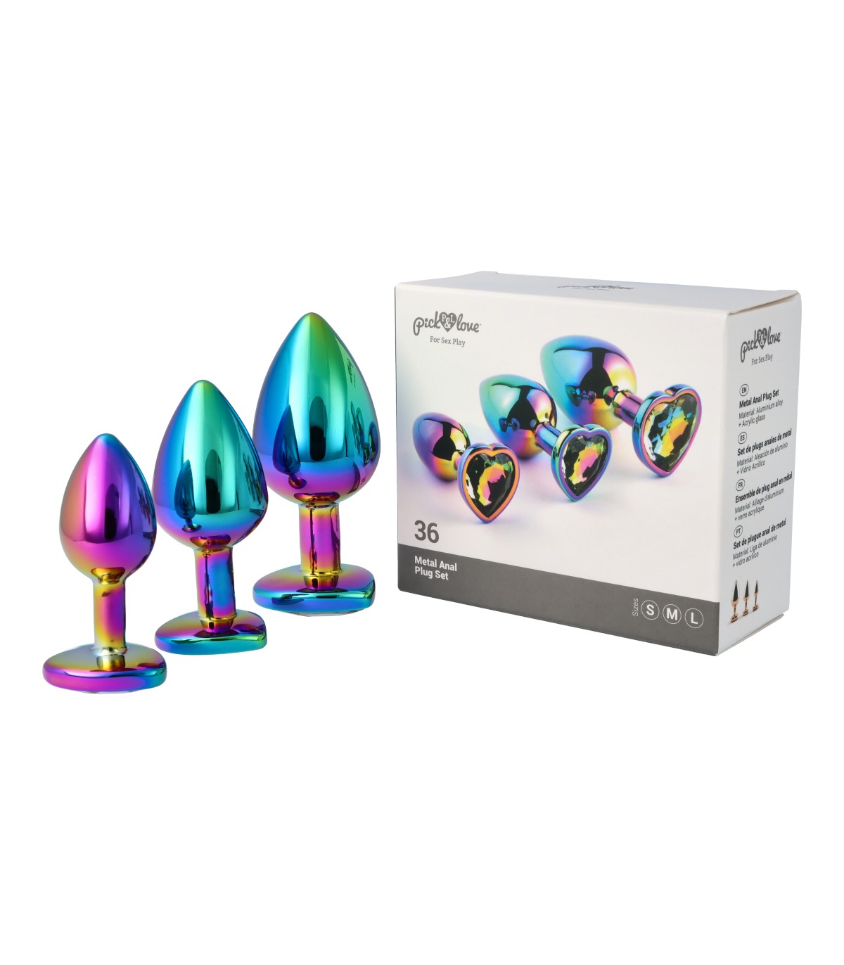 SET DI PLUG ANALI IN METALLO N. 36