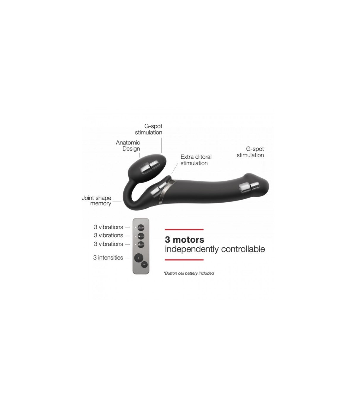 Cablaggio USB a doppia vibrazione in silicone flessibile con controllo nero M