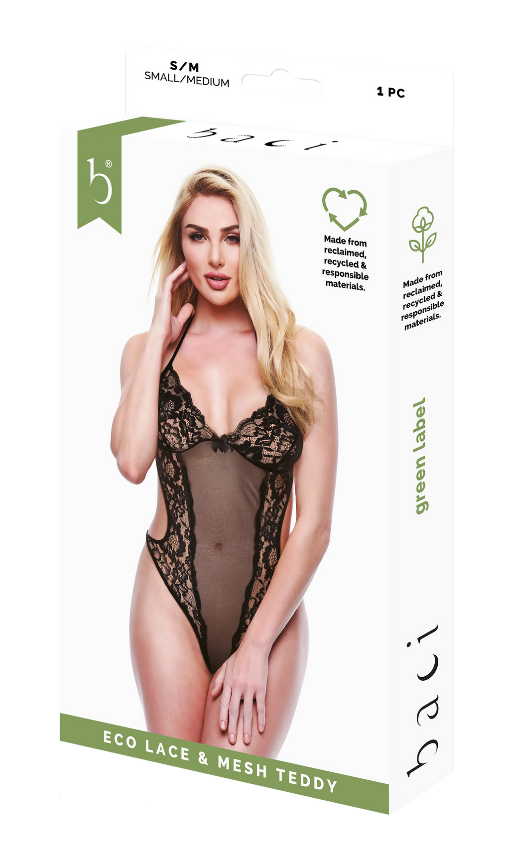 BACI ECO PIZZO E RETE TEDDY NERO