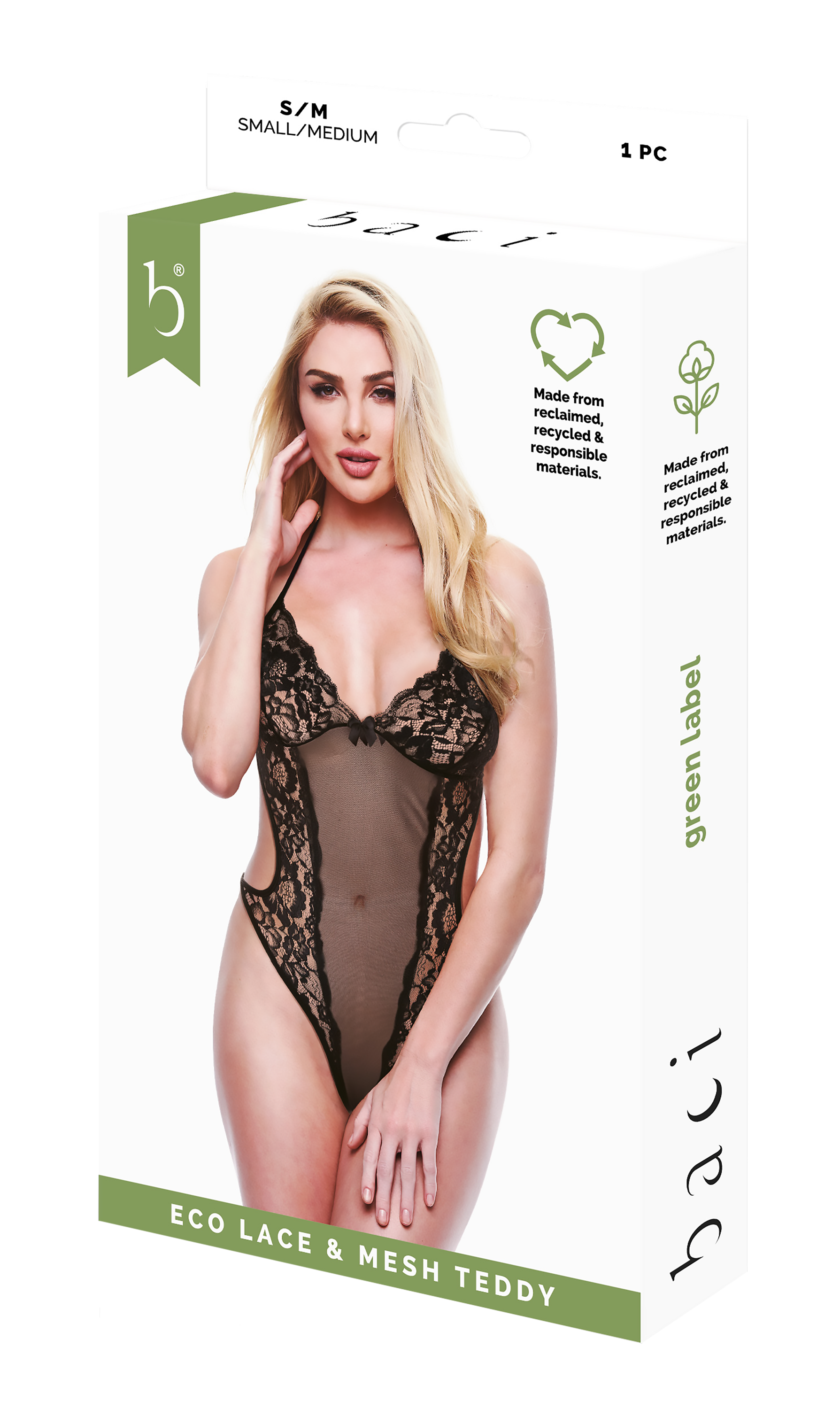 BACI ECO PIZZO E RETE TEDDY NERO