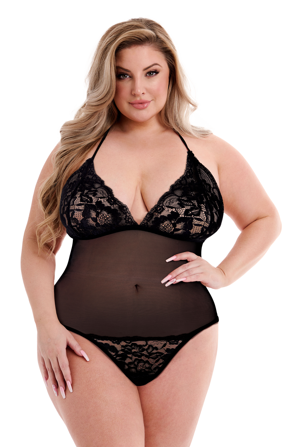 BACI ECO PIZZO E RETE TEDDY NERO, QS