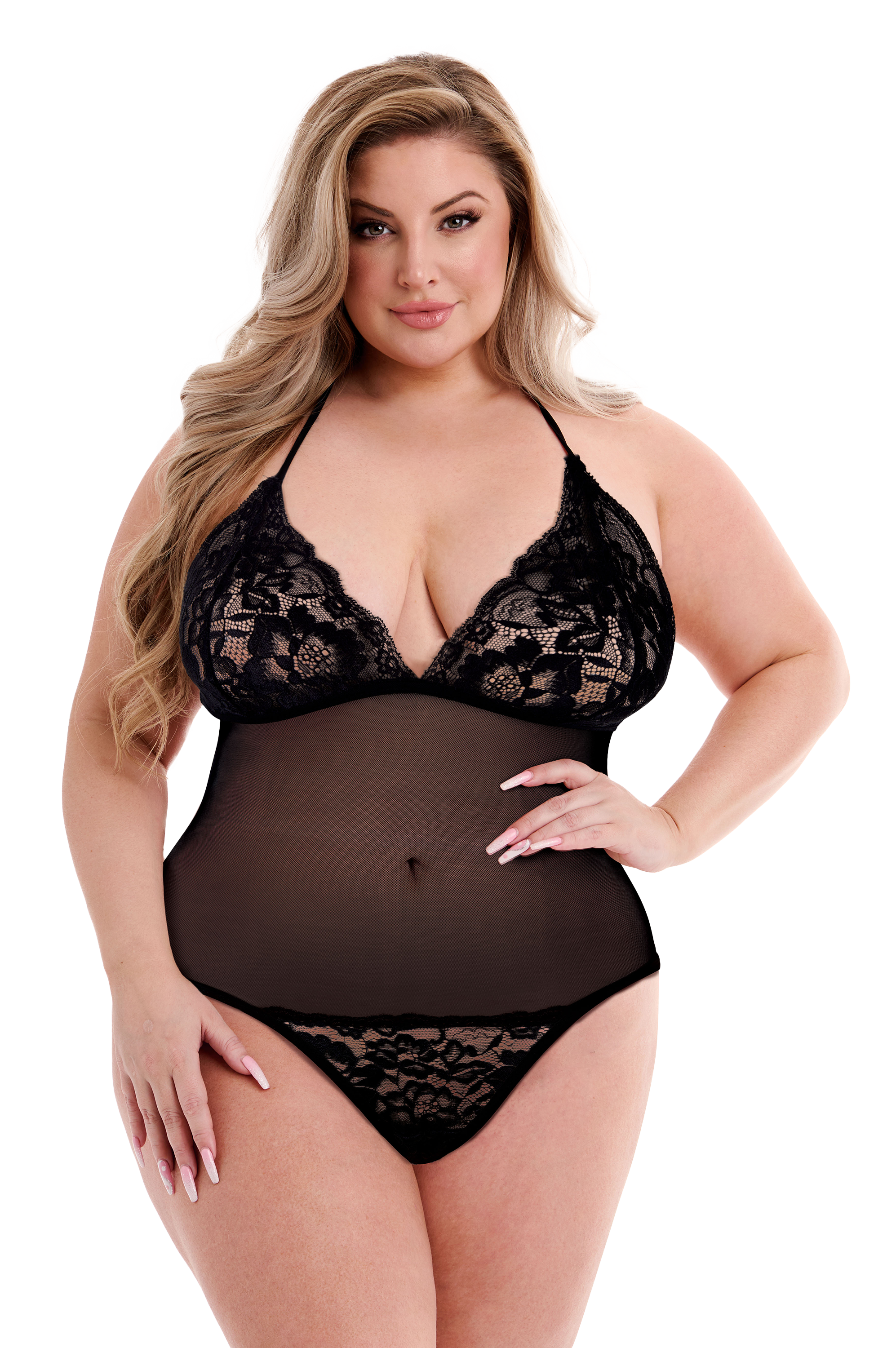 BACI ECO PIZZO E RETE TEDDY NERO, QS