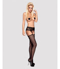 CALZE CON GIARRETTIERA S307 NERO S/M/L