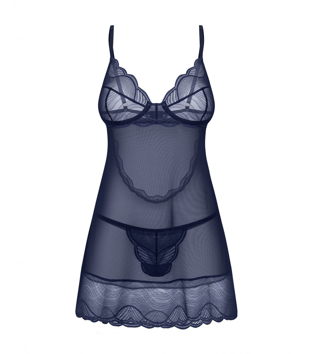 CAMICIA E PERIZOMA NIGHTLY BLUE XS/S