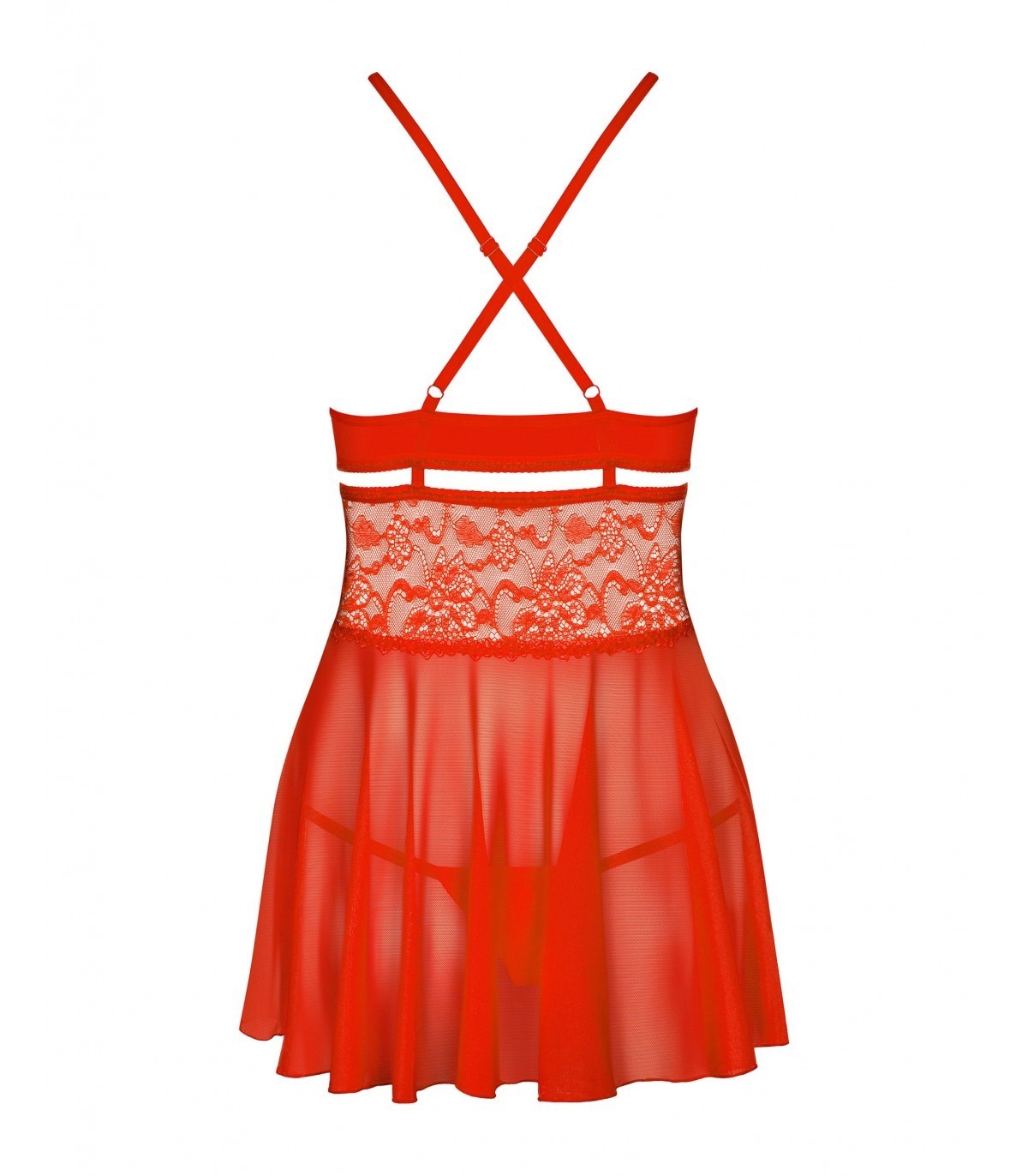 838-BAB-3 BABYDOLL E PERIZOMA ROSSO 2XL/3XL