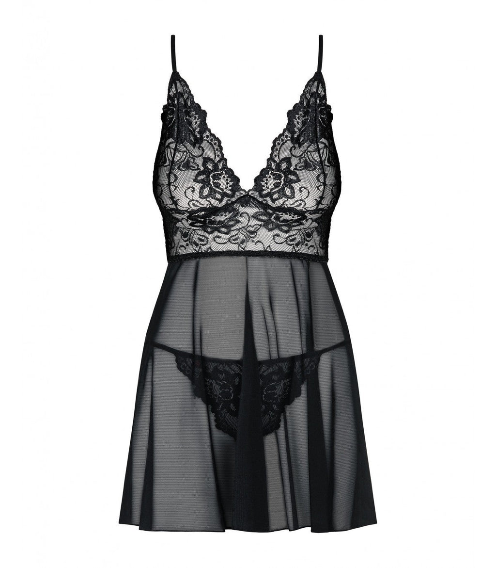 IDILLIA BABYDOLL & THONG BLACK L/XL