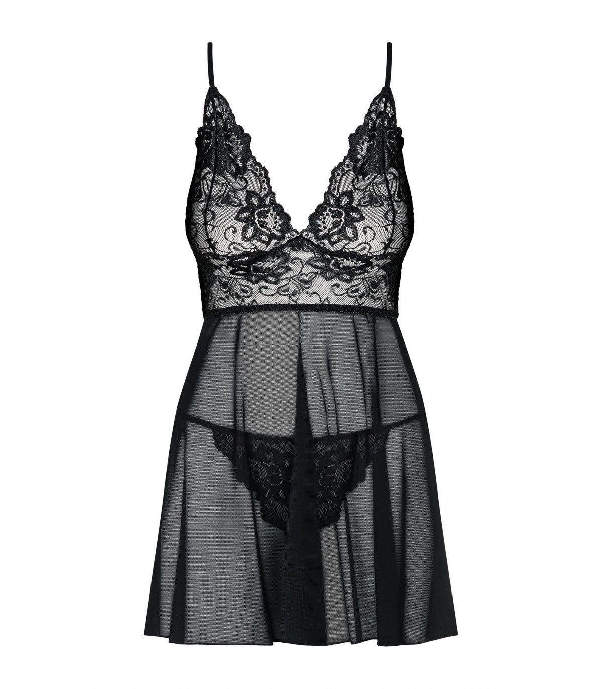 IDILLIA BABYDOLL & THONG BLACK L/XL