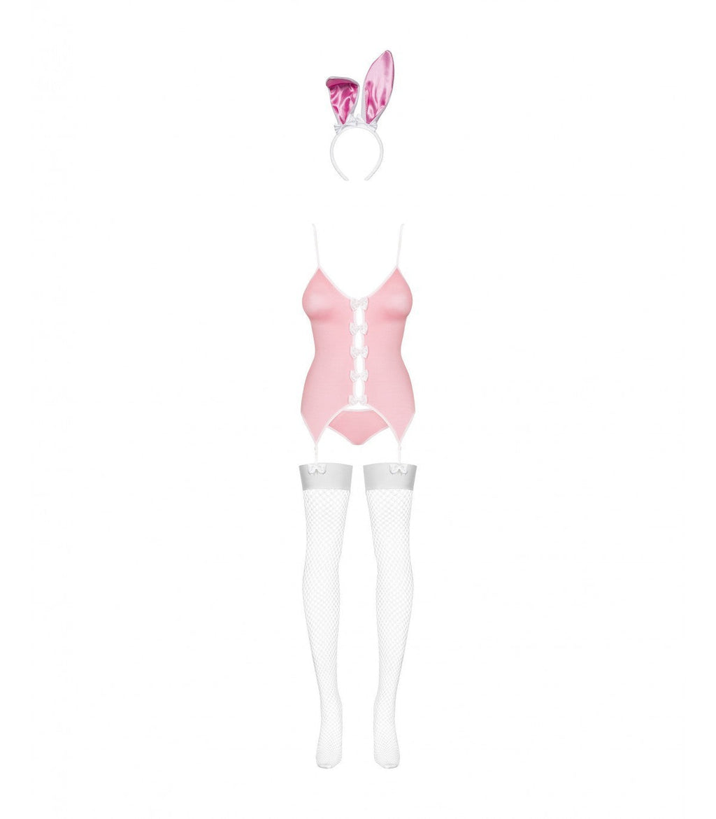 COSTUME DA CONIGLIETTO 4 PEZZI ROSA L/XL
