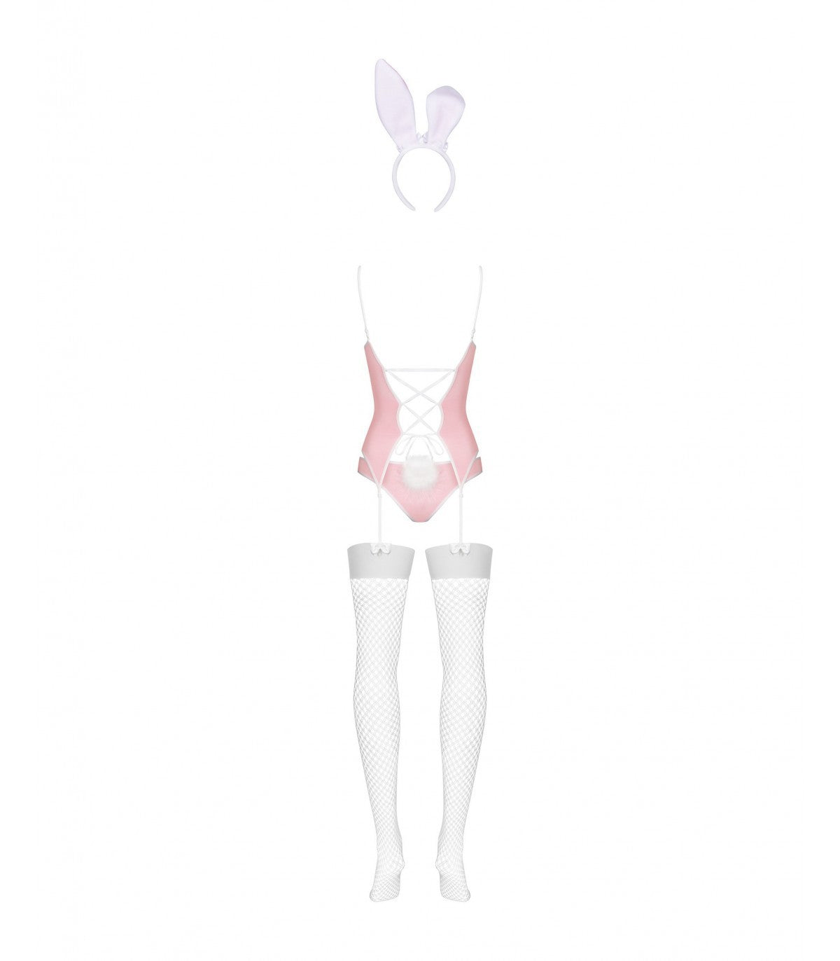 COSTUME DA CONIGLIETTO 4 PEZZI ROSA L/XL