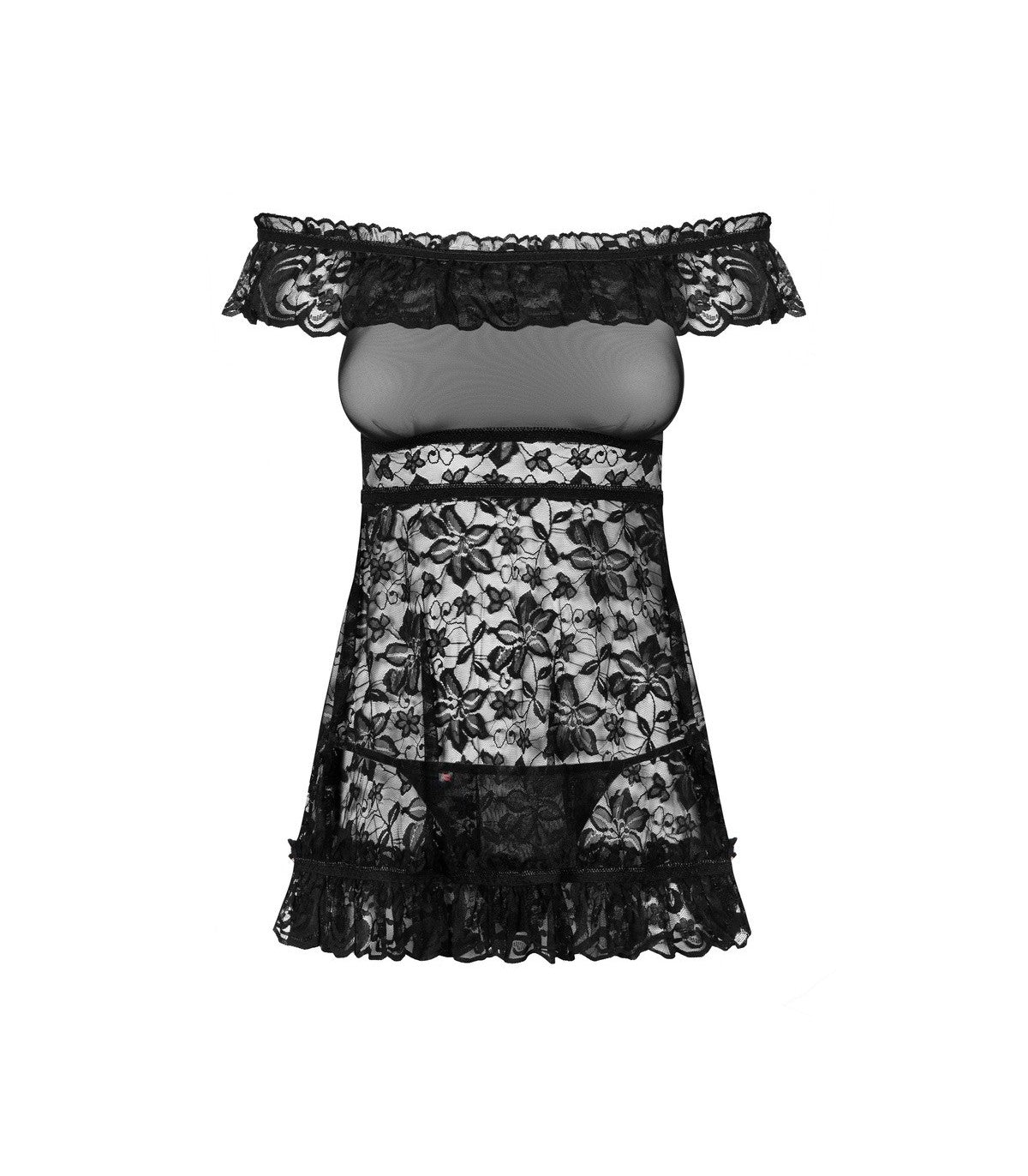 CAMICIA E PERIZOMA FLORES NERI S/M