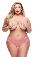 BACI CROTCHLESS STRAPPY LACE BOY SHORT CORALLO