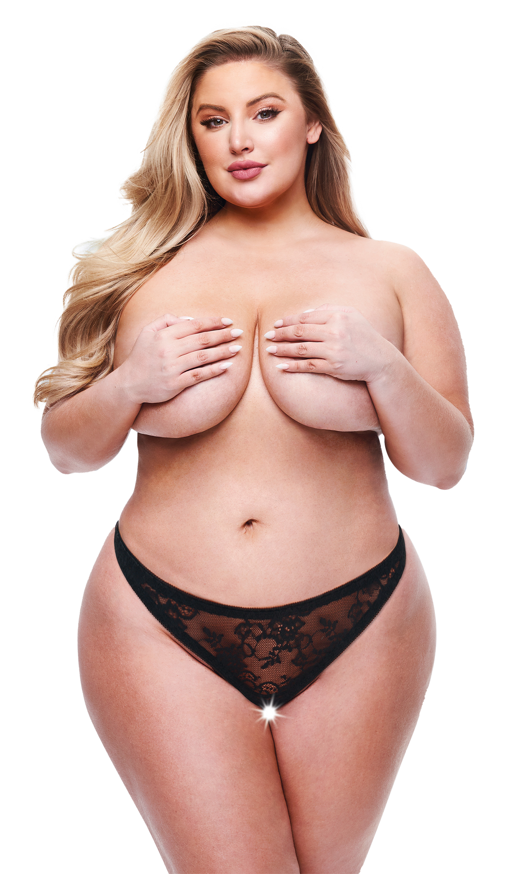 Slip in pizzo con schiena scoperta BACI - Nero