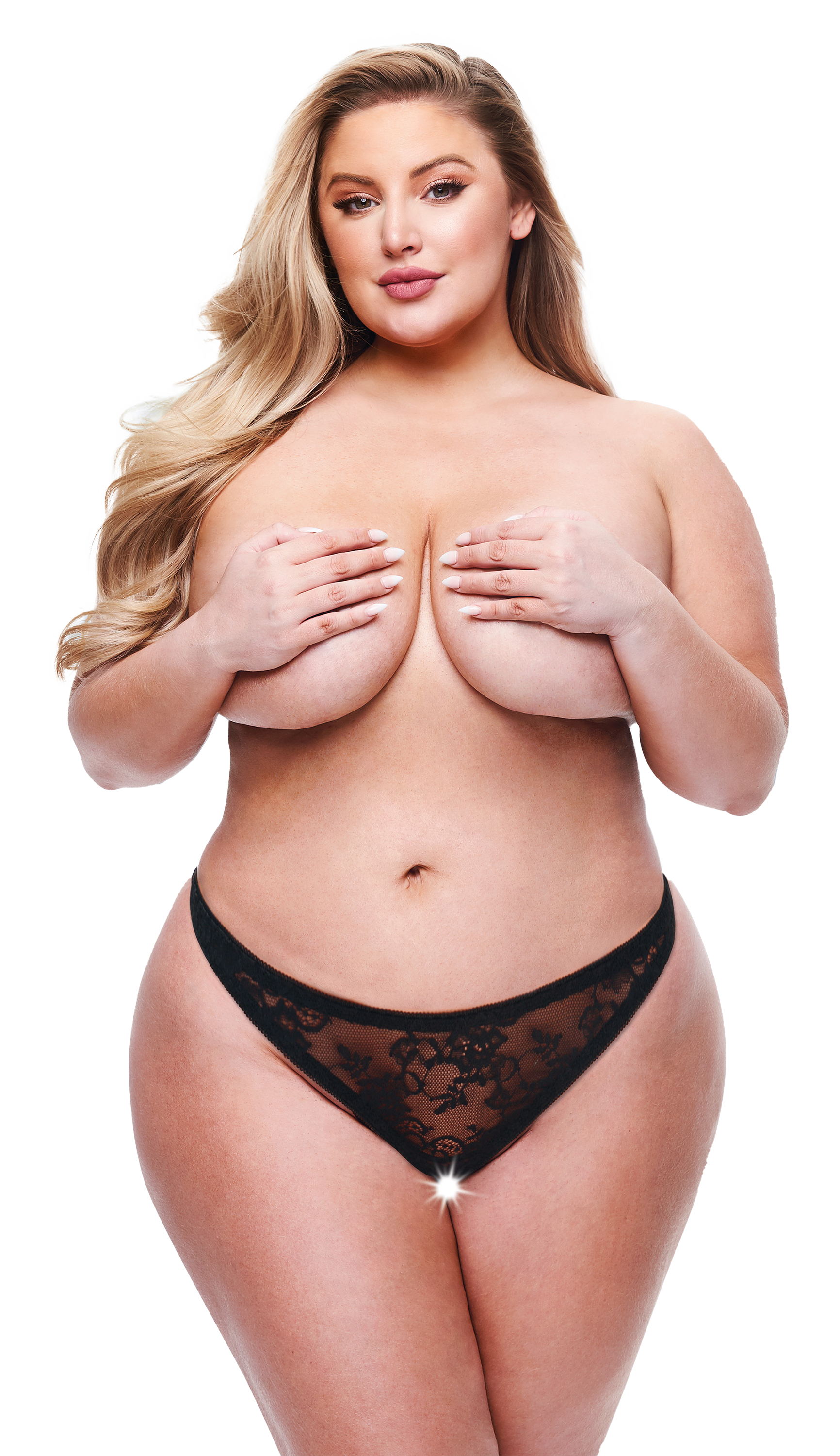 Slip in pizzo con schiena scoperta BACI - Nero