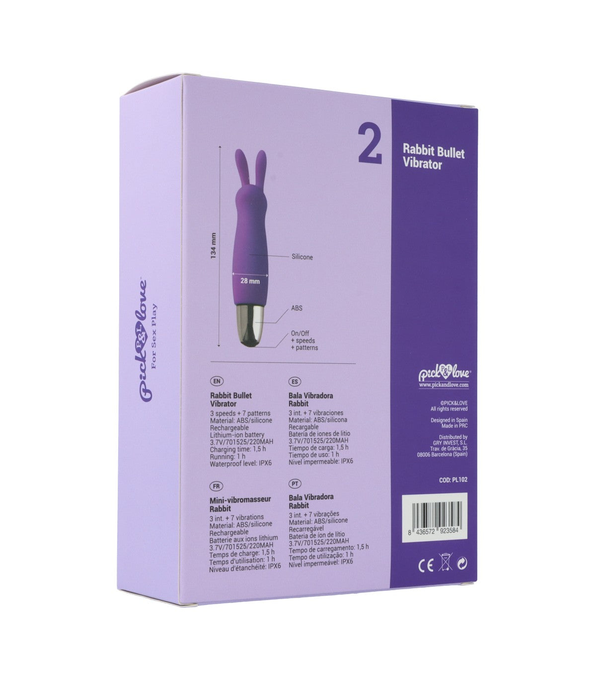 VIBRATORE A PROIETTILE CONIGLIO N. 2