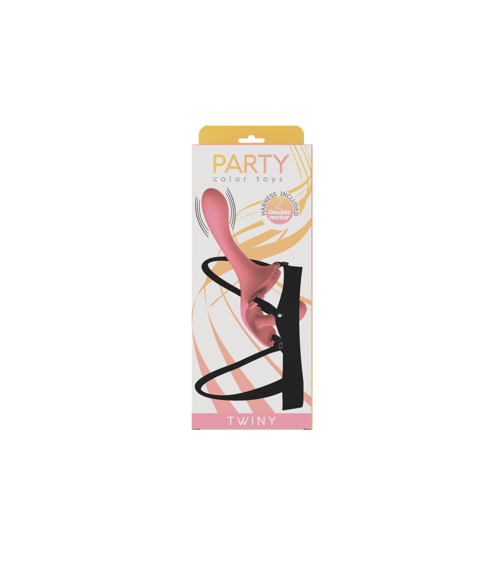 TWINY STRAP-ON DOPPIO IMBRACATURA VIBRANTE IN SILICONE LIQUIDO USB