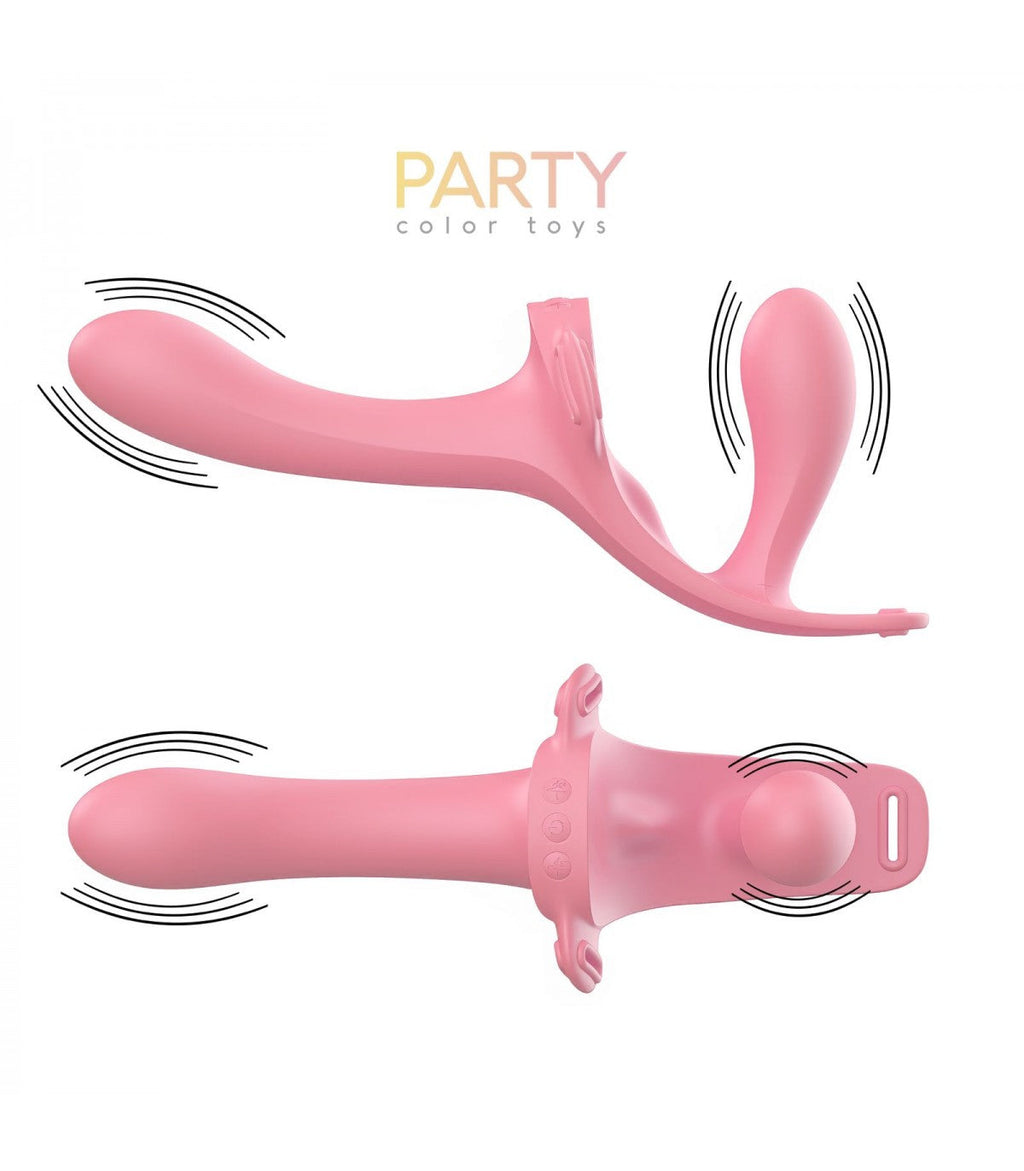 TWINY STRAP-ON DOPPIO IMBRACATURA VIBRANTE IN SILICONE LIQUIDO USB