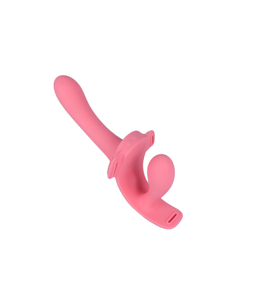 TWINY STRAP-ON DOPPIO IMBRACATURA VIBRANTE IN SILICONE LIQUIDO USB