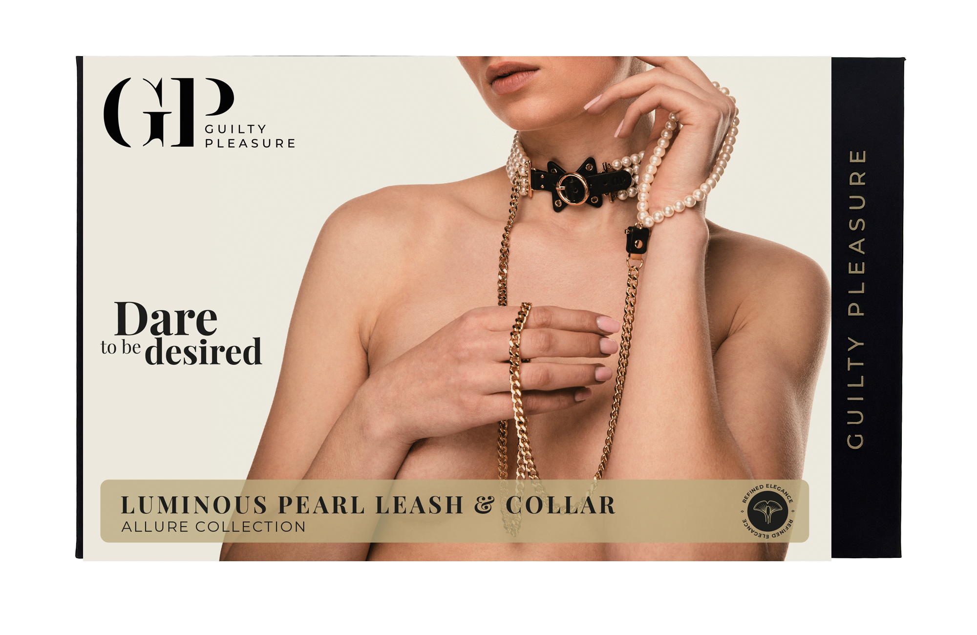 GUILTY PLEASURE GUINZAGLIO E COLLARE CON PERLE LUMINIOSE