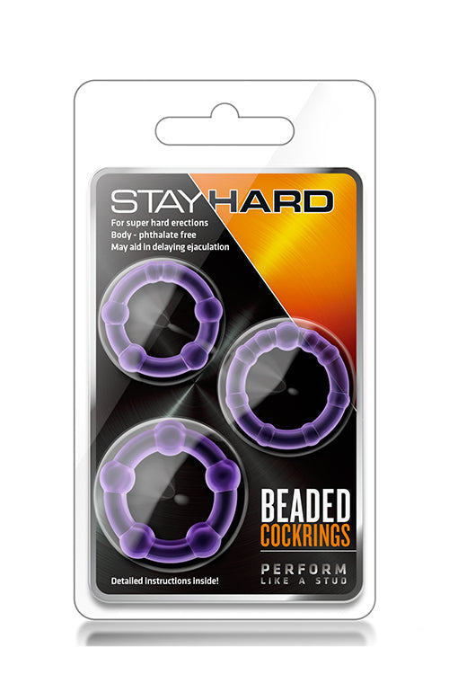 ANELLI PER IL PELO CON PERLINE STAY HARD VIOLA